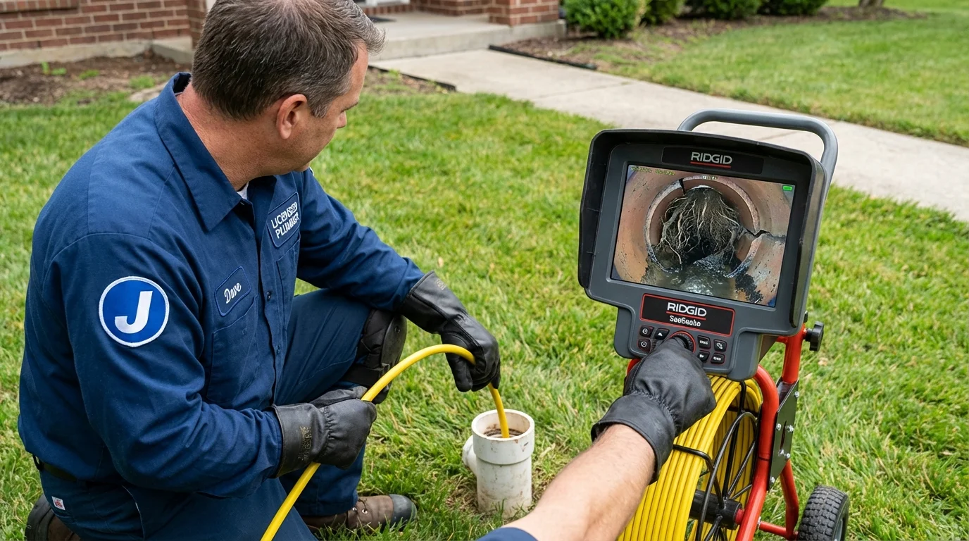 Sewer camera inspection being performed by Johns Plumbing LLC in Commack
